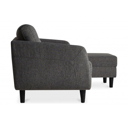 Moe's Belagio Sofa Bed With Chaise - Charcoal Gray, Right Facing