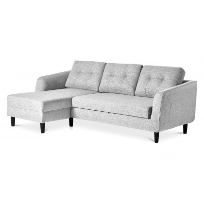 Moe's Belagio Sofa Bed With Chaise - Light Gray, Left Facing