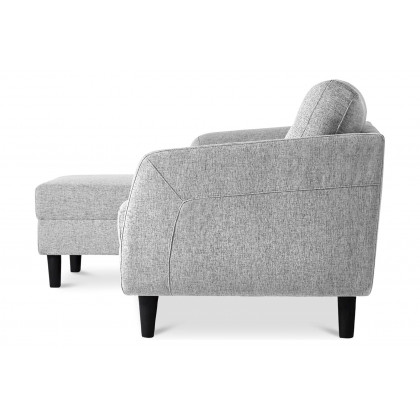 Moe's Belagio Sofa Bed With Chaise - Light Gray, Left Facing