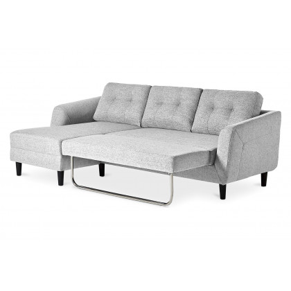 Moe's Belagio Sofa Bed With Chaise - Light Gray, Left Facing