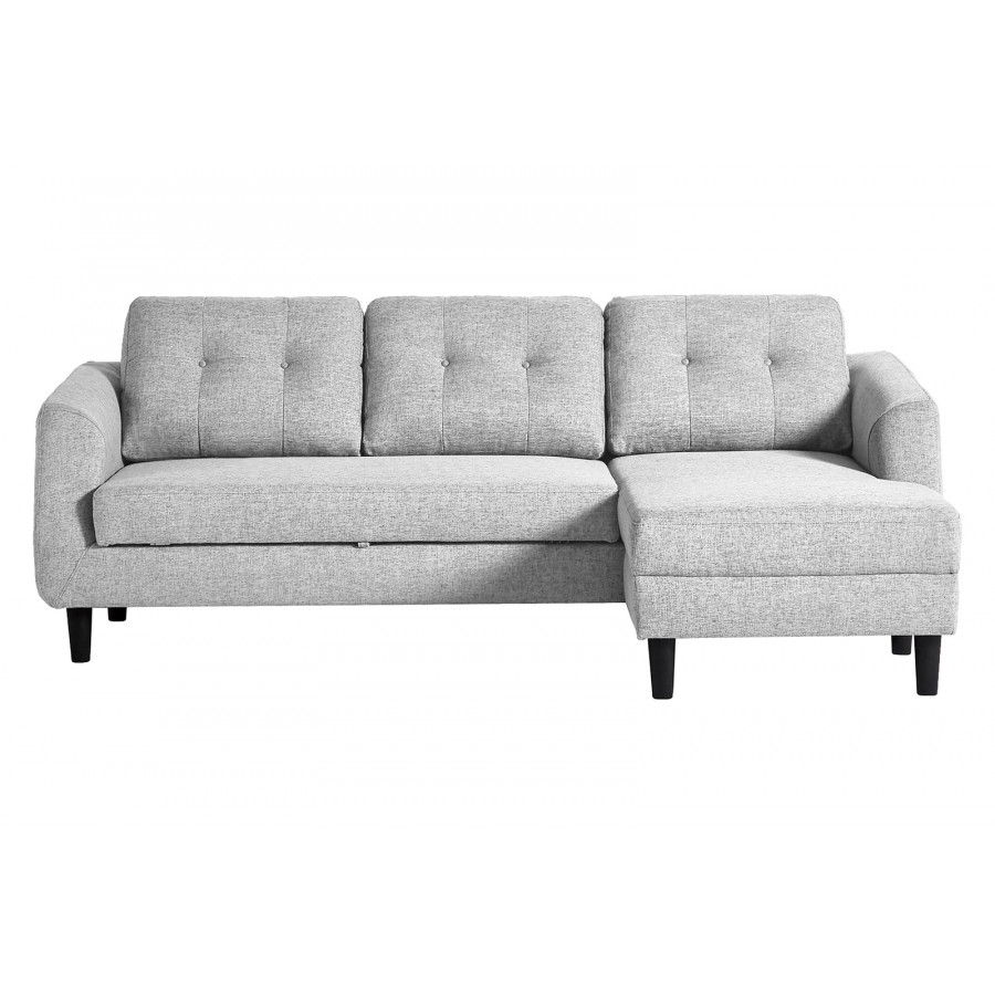 Moe's Belagio Sofa Bed With Chaise - Light Gray, Right Facing
