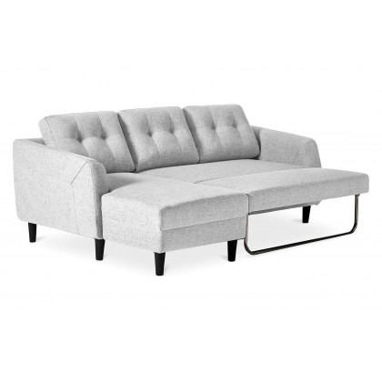 Moe's Belagio Sofa Bed With Chaise - Light Gray, Right Facing