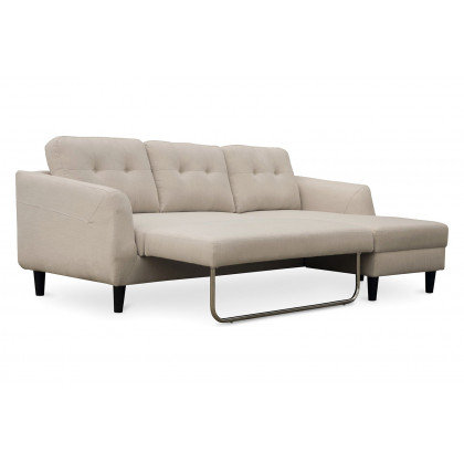 Moe's Belagio Sofa Bed With Chaise - Beige, Right Facing