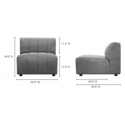 Moe's Lyric Slipper Chair - Gray