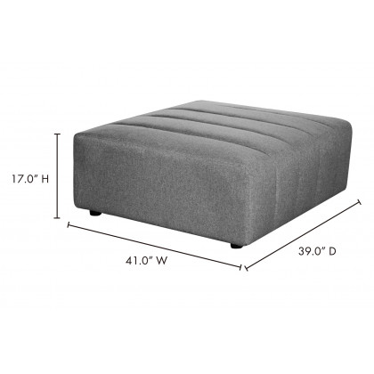Moe's Lyric Ottoman - Gray