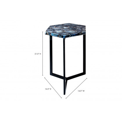 Moe's - Hexagon Agate Accent Table in Gray