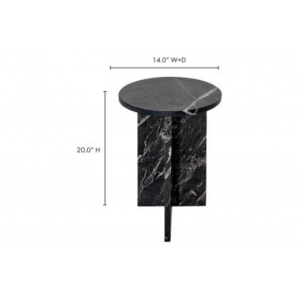 Moe's Grace Accent Table - Black Marble