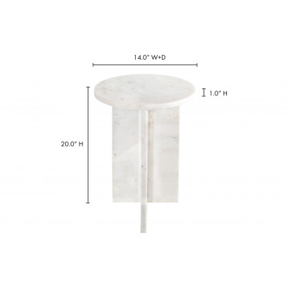 Moe's Grace Accent Table - White