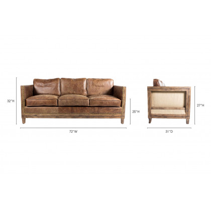 Moe's - Darlington Sofa in Brown