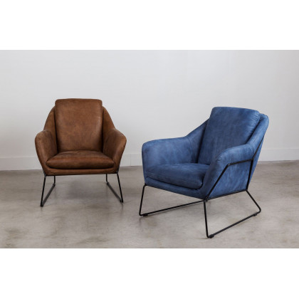 Moe's Greer Club Chair - Dark Blue