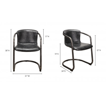 Moe's Freeman Industrial Dining Chair Set of 2 - Black
