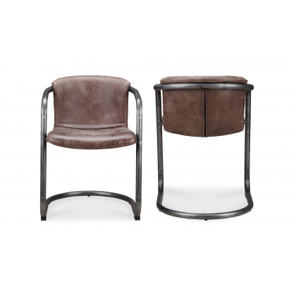 Moe's Freeman Industrial Dining Chair Set of 2 - Brown