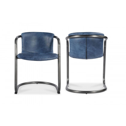Moe's Freeman Industrial Dining Chair Set of 2 - Dark Blue