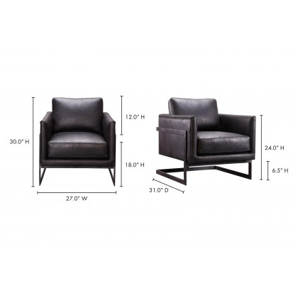 Moe's Luxley Club Chair - Black