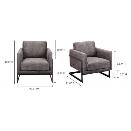 Moe's Luxley Club Chair - Gray
