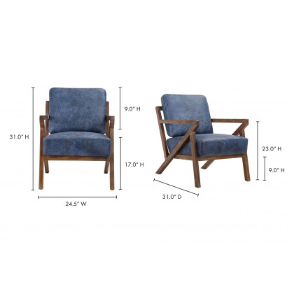 Moe's Drexel Armchair - Dark Blue