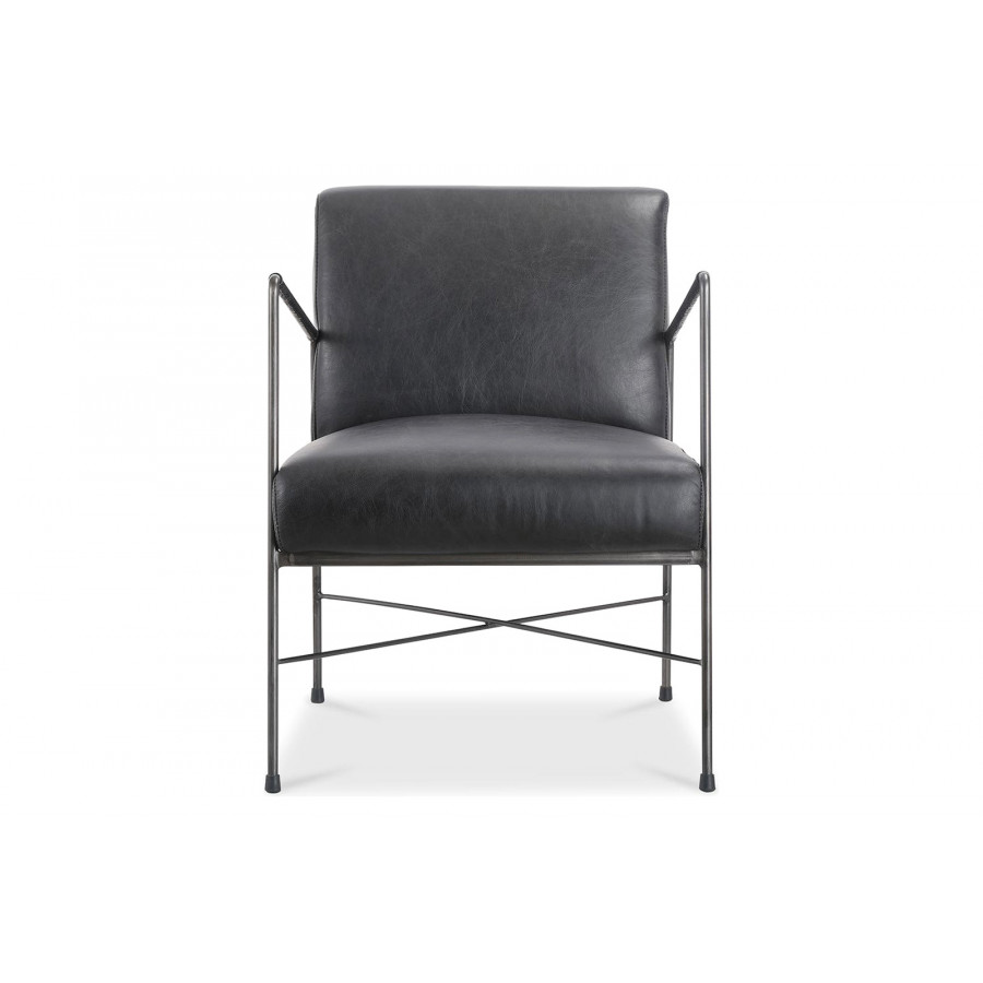 Moe's Dagwood Leather Armchair - Black