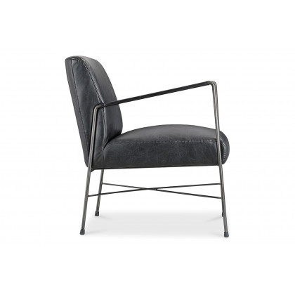 Moe's Dagwood Leather Armchair - Black