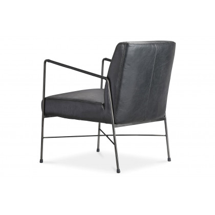 Moe's Dagwood Leather Armchair - Black