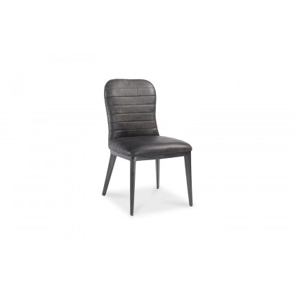 Moe's Shelton Industrial Dining Chair Set of 2 - Ebony, Leather