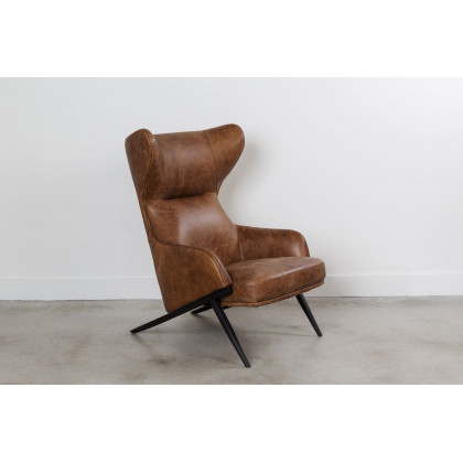 Moe's - Amos Leather Accent Chair in Brown