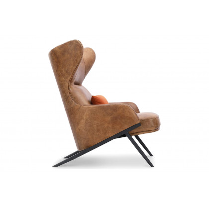 Moe's - Amos Leather Accent Chair in Brown