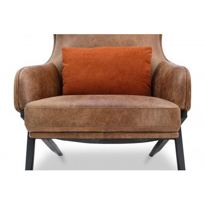 Moe's - Amos Leather Accent Chair in Brown