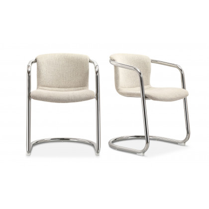 Moe's Freeman Industrial Dining Chair Set of 2 - Blended Cream