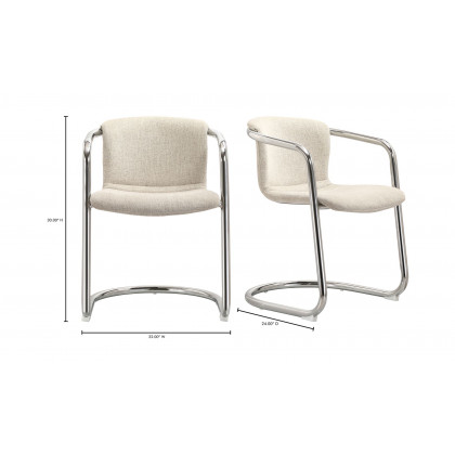 Moe's Freeman Industrial Dining Chair Set of 2 - Blended Cream