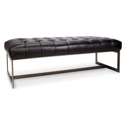 Moe's Wyatt Leather Bench - Black