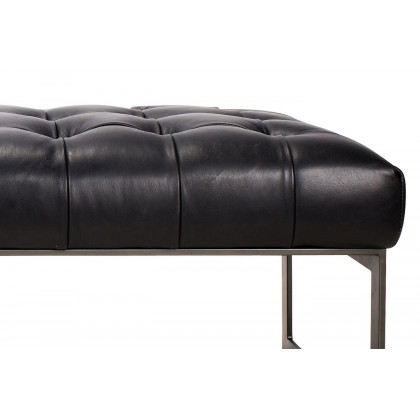 Moe's Wyatt Leather Bench - Black