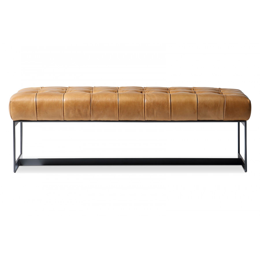 Moe's Wyatt Leather Bench - Tan