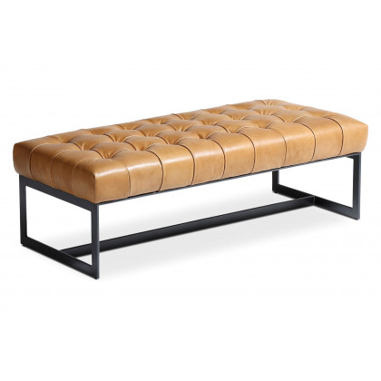 Moe's Wyatt Leather Bench - Tan