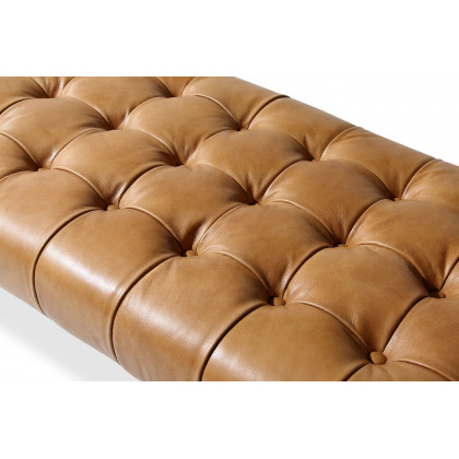 Moe's Wyatt Leather Bench - Tan