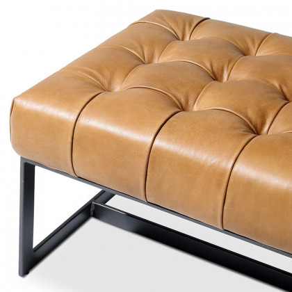 Moe's Wyatt Leather Bench - Tan