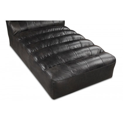 Moe's Ramsay Leather Chaise - Antique