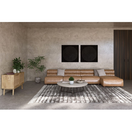 Moe's Ramsay Leather Chaise - Tan
