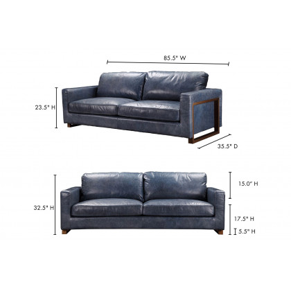 Moe's - Nikoly Sofa in Blue
