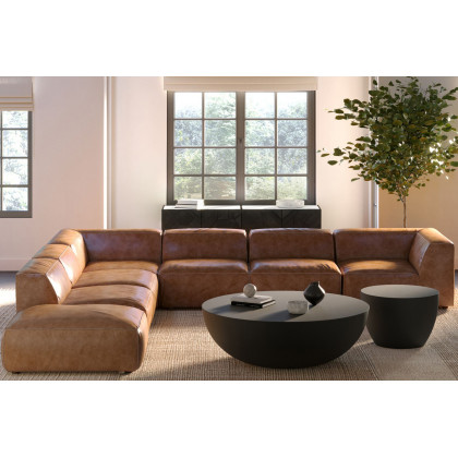 Moe's Luxe Ottoman - Tan