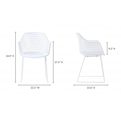 Moe's Honolulu Contemporary Chair Set of 2 - White
