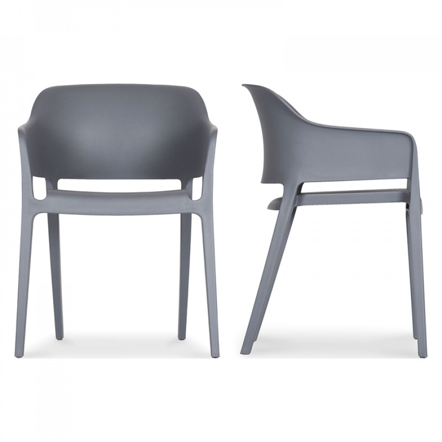 Moe's Faro Modern Dining Chair Set of 2 - Charcoal Gray