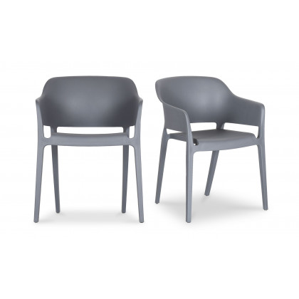 Moe's Faro Modern Dining Chair Set of 2 - Charcoal Gray