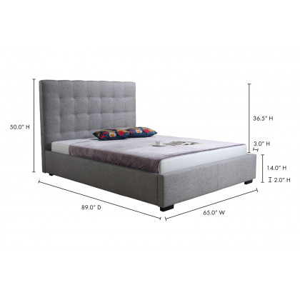 Moe's Belle Storage Bed - Gray, Queen