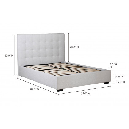 Moe's Belle Storage Bed - Tufted Sand, Queen