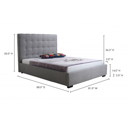 Moe's Belle Storage Bed - Gray, King