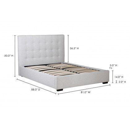 Moe's Belle Storage Bed - Tufted Sand, King