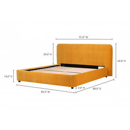 Moe's Samara Bed - Yellow, King