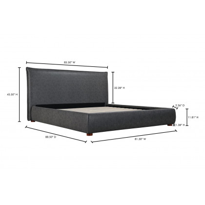 Moe's Luzon Bed - Slate, King