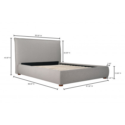 Moe's Luzon Bed - Graystone, King