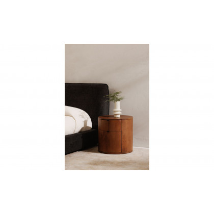 Moe's Theo Scandinavian 2-Drawer Nightstand - Brown